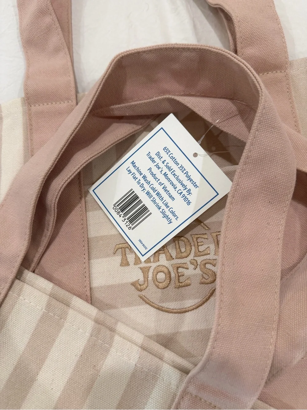 Cream Stripe Canvas Tote Bag - Trader Joe’s